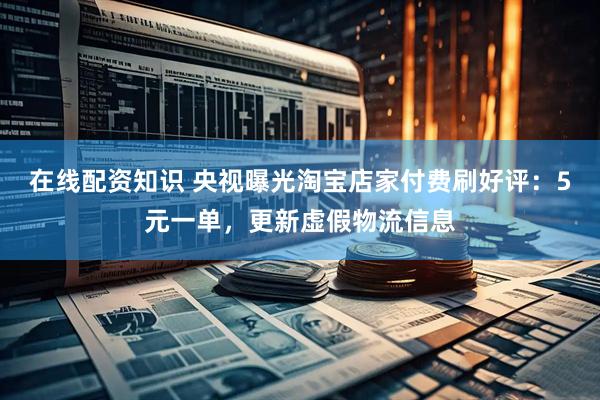 在线配资知识 央视曝光淘宝店家付费刷好评：5元一单，更新虚假物流信息
